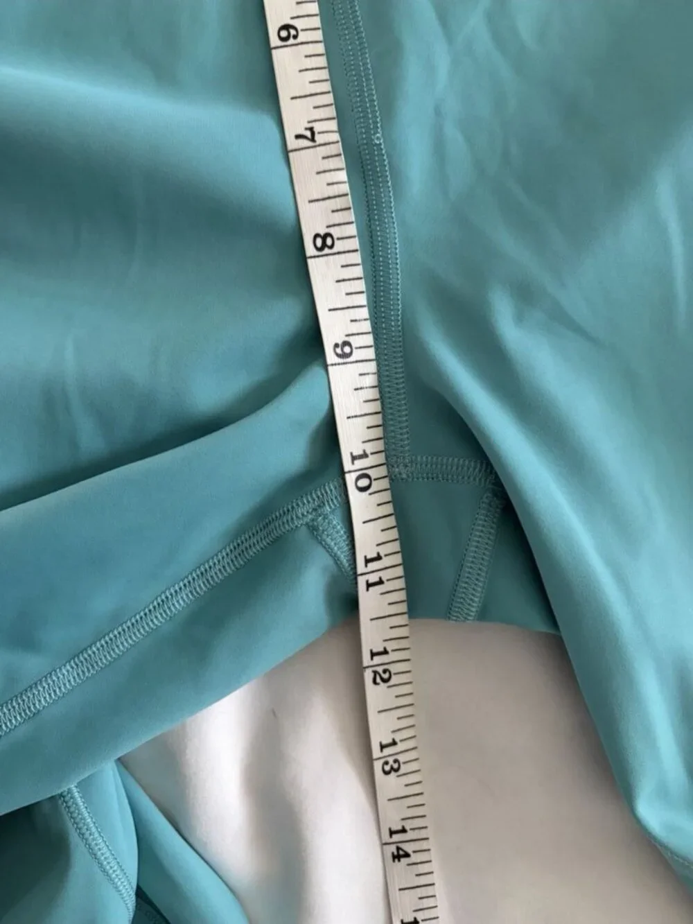 Lululemon Women’s Fast & Free Teal High Rise Laser Edge Hem Leggings Sz 14 NWOT